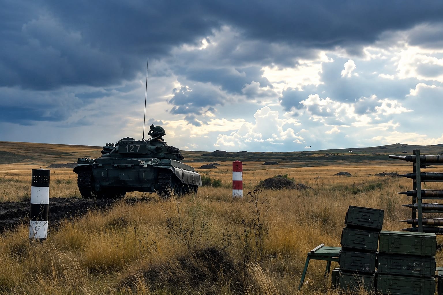 Танковые экипажи провели боевые стрельбы на полигоне под Усть-Каменогорском