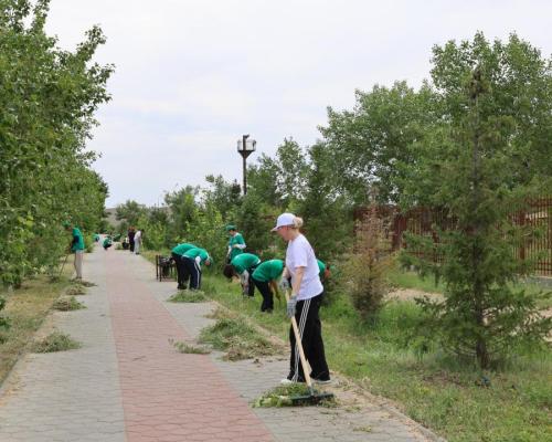 Более 130 жителей Курчатова вышли на уборку берега Иртыша