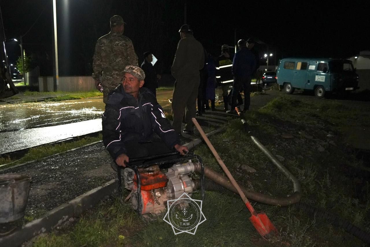 Ливень подтопил улицы Кентау: откачано более 2,4 тыс. кубометров воды