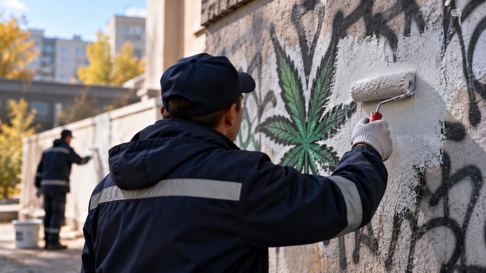 В области Абай закрасили около 30 незаконных граффити