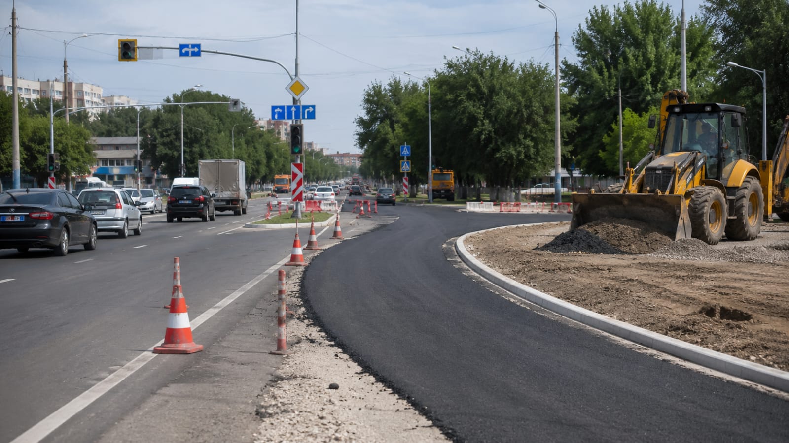  В Усть-Каменогорске возобновили обустройство правых поворотов на дорогах