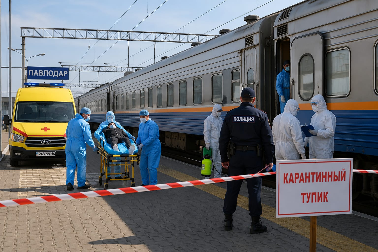Поезд отправили на карантинный тупик: в Павлодаре прошли противоэпидемические учения