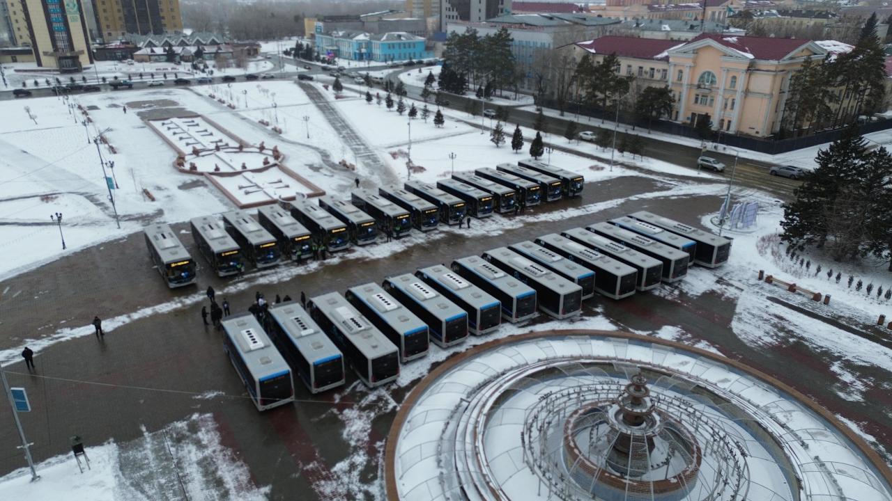Парк общественного транспорта города Семей пополнился 32 современными автобусами