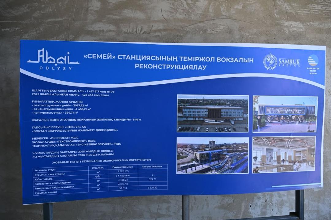 В Семее реконструируют железнодорожный вокзал: площадь увеличат почти в полтора раза