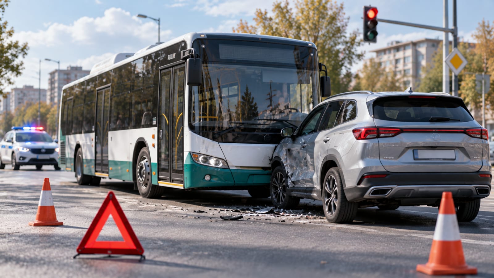 На перекрёстке в Семее произошло ДТП с маршрутным автобусом