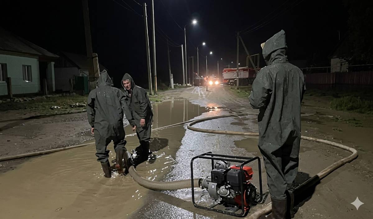 В Кызылординской области разлившийся арык едва не затопил село
