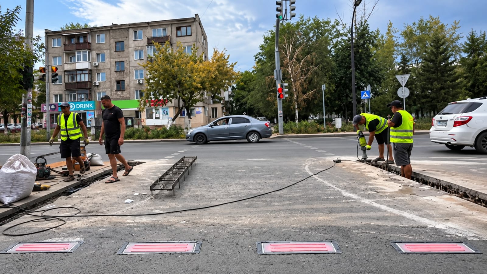 Пешеходные переходы возле школ в Павлодаре оборудуют дополнительной подсветкой