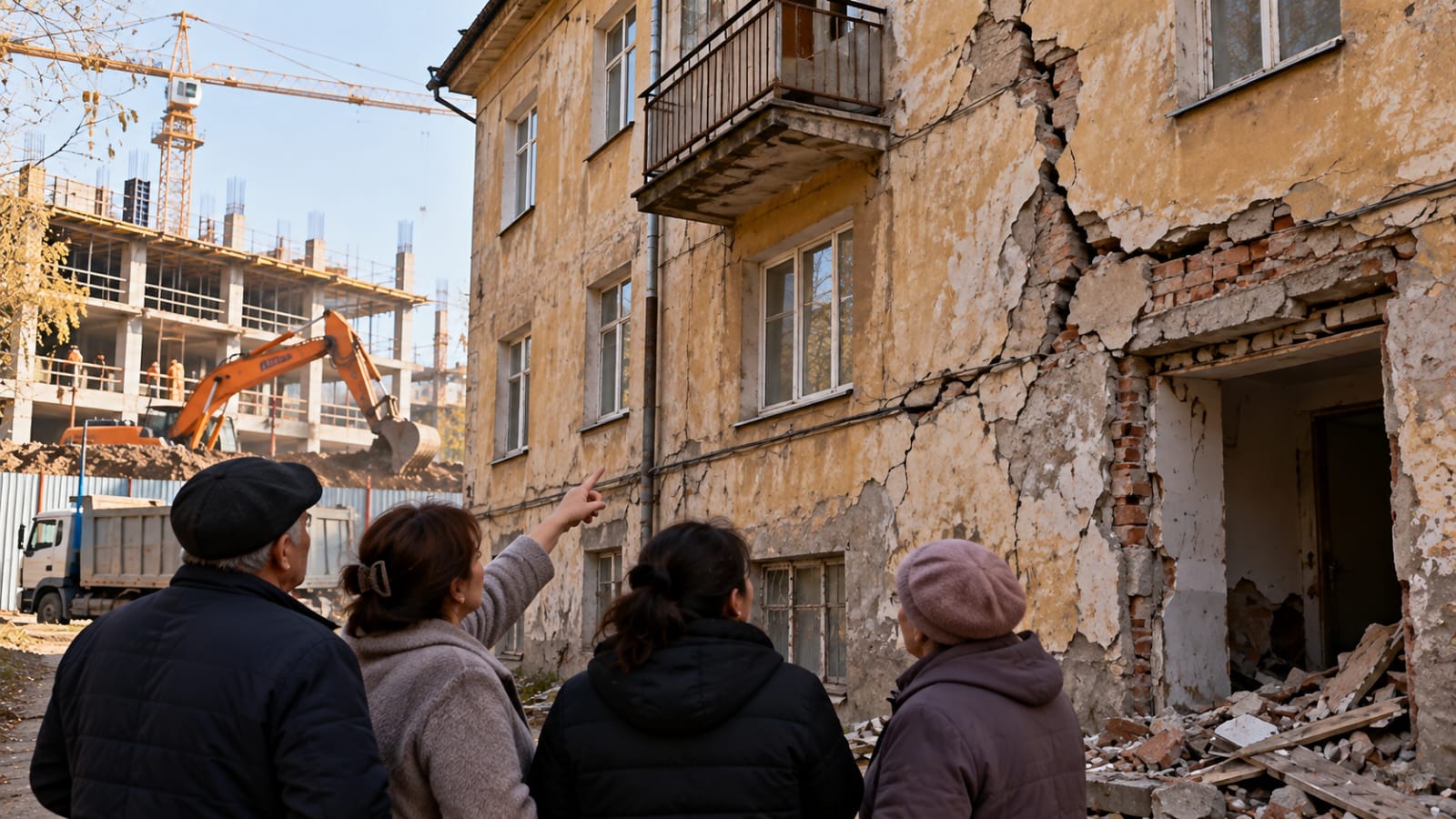 В Семее жители опасаются обрушения старого трёхэтажного дома
