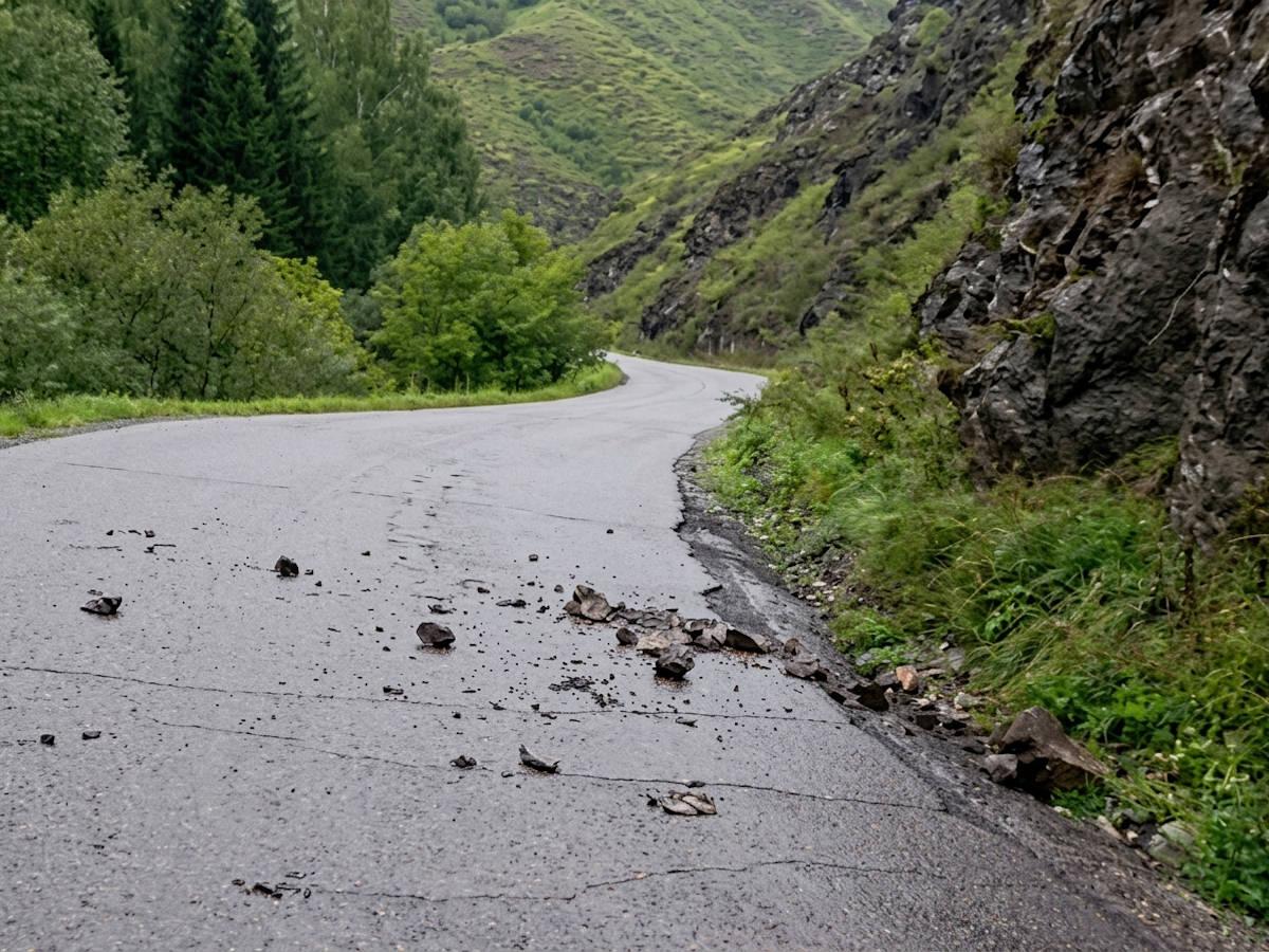 В ВКО в районе Осиновского перевала сошел оползень