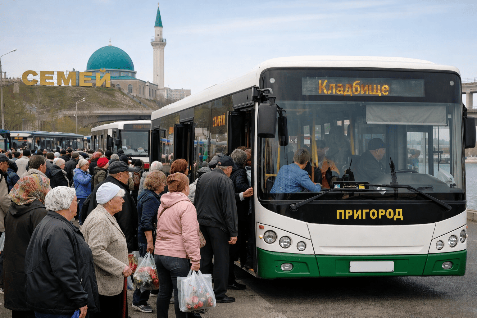 Родительский день в Семее: как будут ходить автобусы до кладбищ 21 апреля