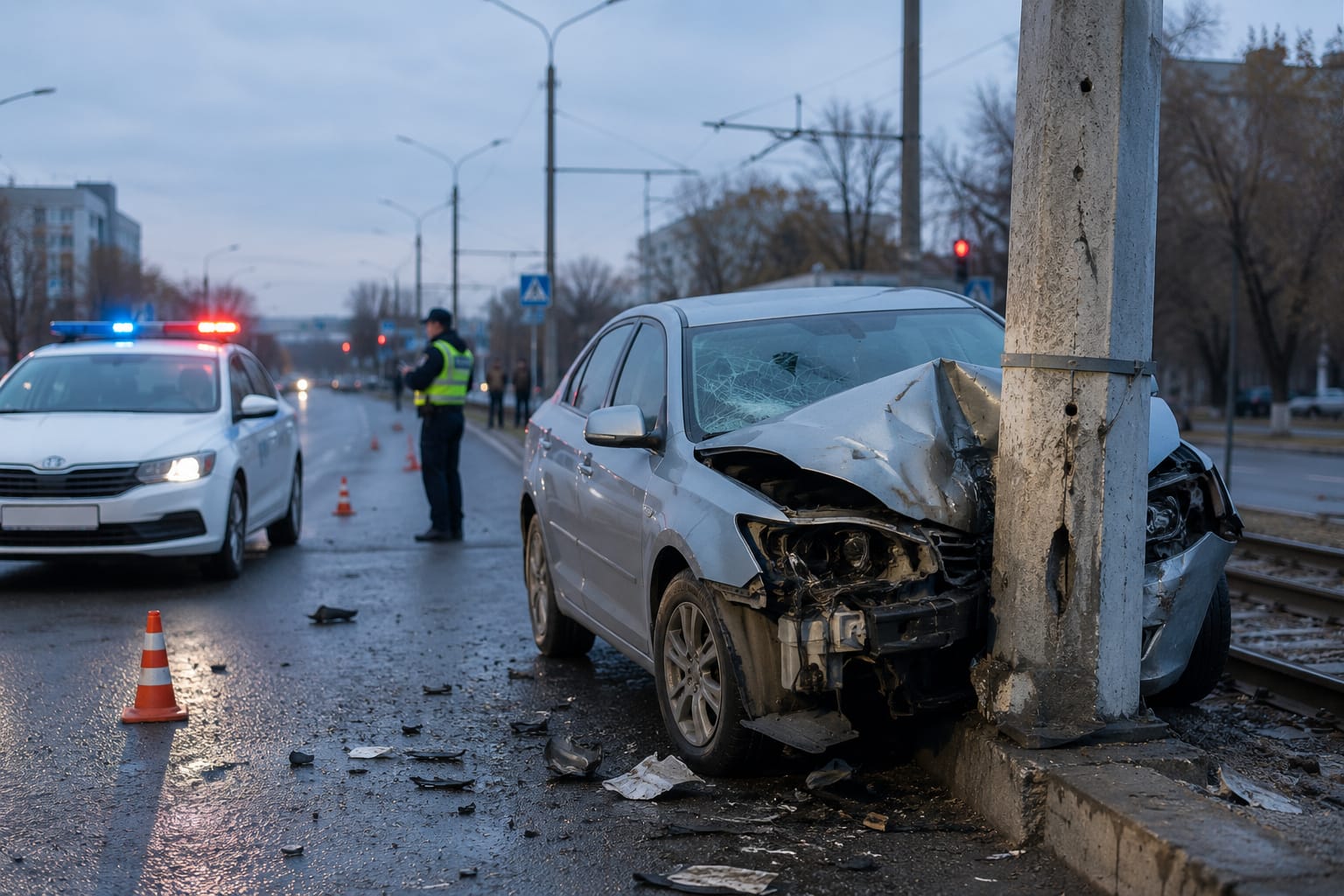 32-летний водитель погиб в аварии на одной из улиц Павлодара