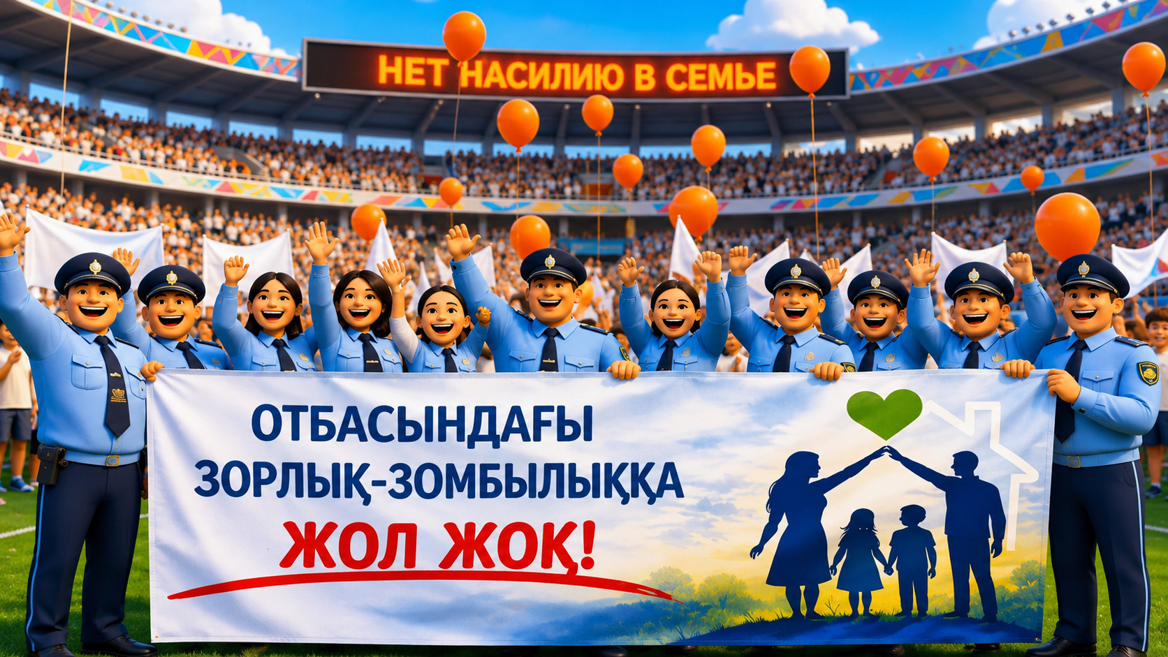 Полицейские области Абай через мультфильм рассказывают детям о безопасности