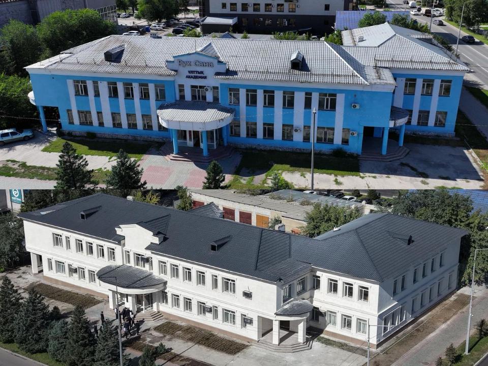 В Семее продолжается обновление фасадов зданий