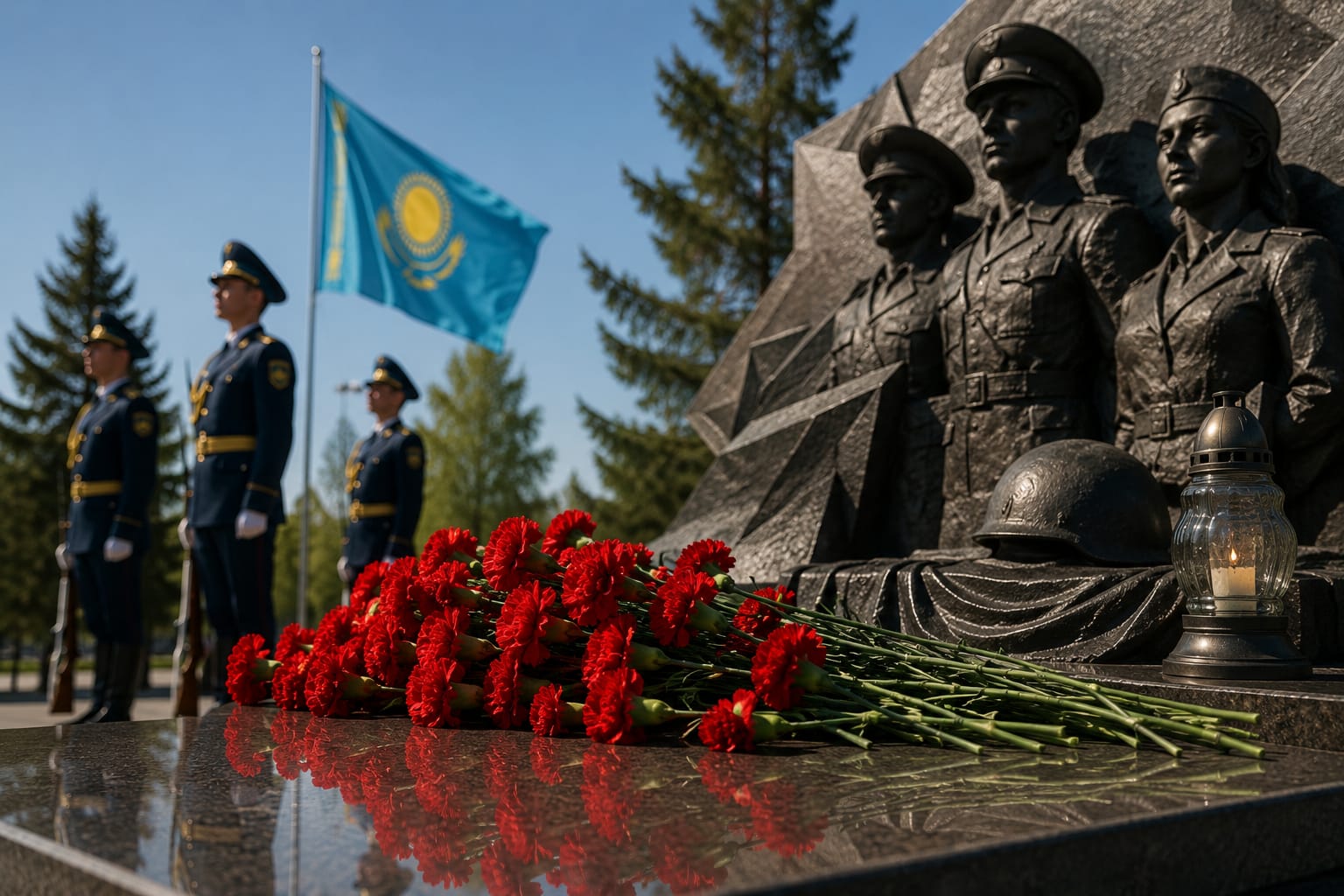 В Павлодаре почтили память погибших сотрудников полиции в День полиции Казахстана