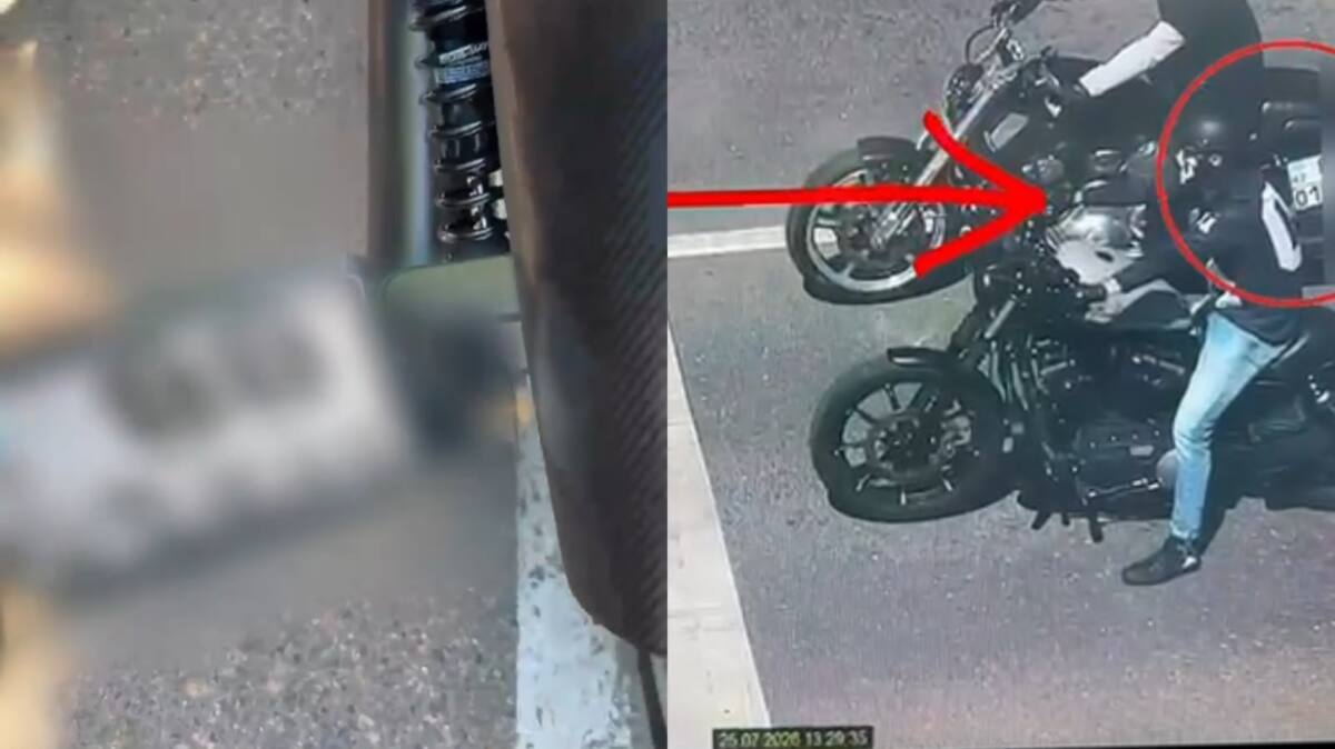 Harley-Davidson со скрывающим номер устройством остановили в Астане