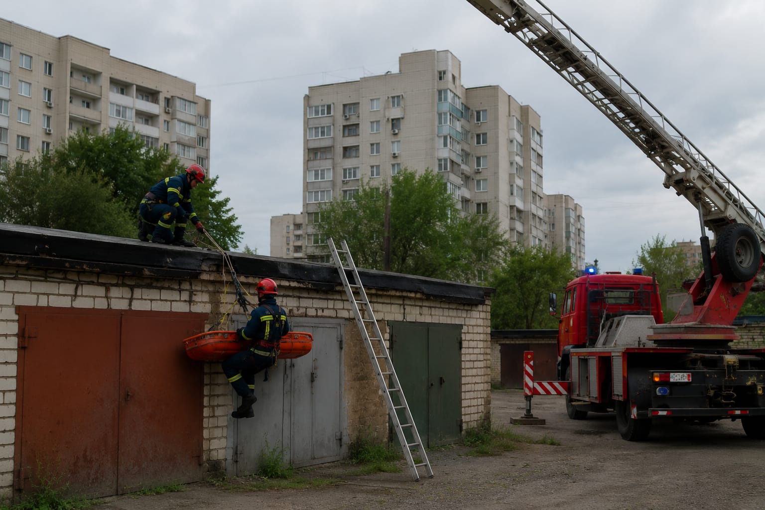 Несовершеннолетнюю эвакуировали с крыши гаража в Павлодаре